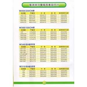 6 匯流排分電箱各產品尺寸,漢祥企業有限公司