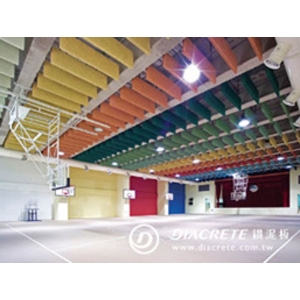台北市私立光仁國小體育館_鑽泥板雙層式吸音障板天花