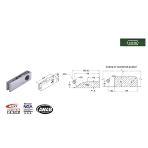 ASTER GL-600 玻璃門鎖夾 Corner Lock Patch,美德亞有限公司