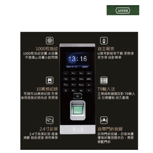 ASTER MJ-560 指紋門禁辨識機 keyless Access Control System,美德亞有限公司