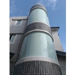 樓梯間安裝-半圓形固定窗(使用5+5mm白膜強化膠合玻璃)-工地楊梅區-楊光山林