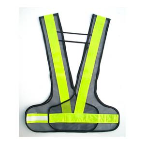 環保V型反光背心-網布藍／反光條黃,晶順工業有限公司