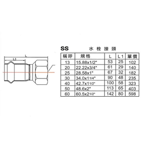 SS水栓接頭,星灃水電管件企業股份有限公司