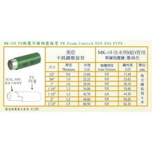 MK-03 PE 被覆不銹鋼壓接管,星灃水電管件企業股份有限公司