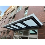 龜山區-鋁鋼構雨遮＆膠合白膜玻璃 - 富祥鋼鋁企業社