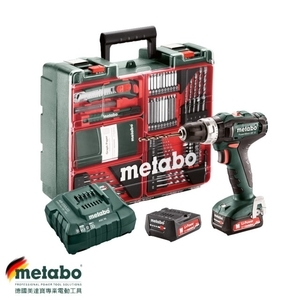 【metabo 美達寶】 德國美達寶 12V鋰電震動電鑽套裝 POWERMAXX SB 12 SET(雙2.0AH電池+69入配件套裝組),儀器機具 儀器機具商品 