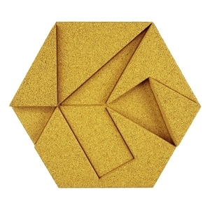 Hexagon六角有機軟木塊 - Yellow黃色 , 亞洲建築建材商城