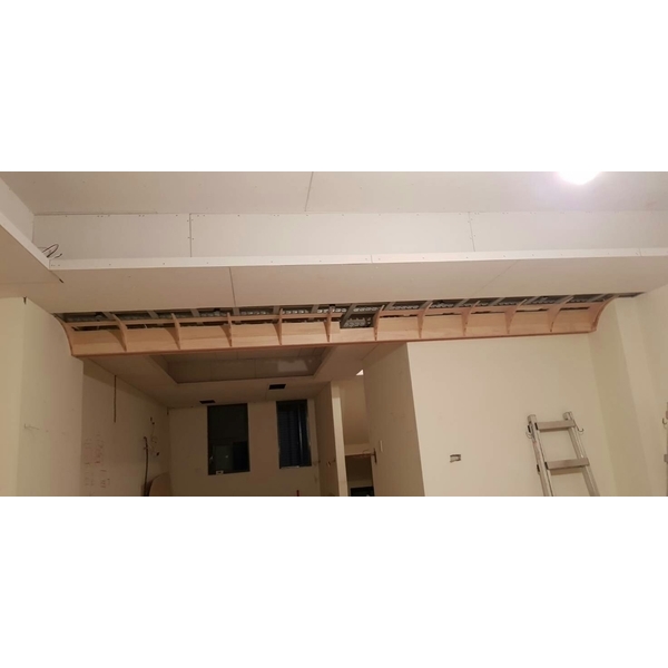 暗架天花板+木作結合,鵬程輕鋼架企業社