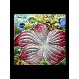 窯燒-大紅花 , 東亞藝術玻璃