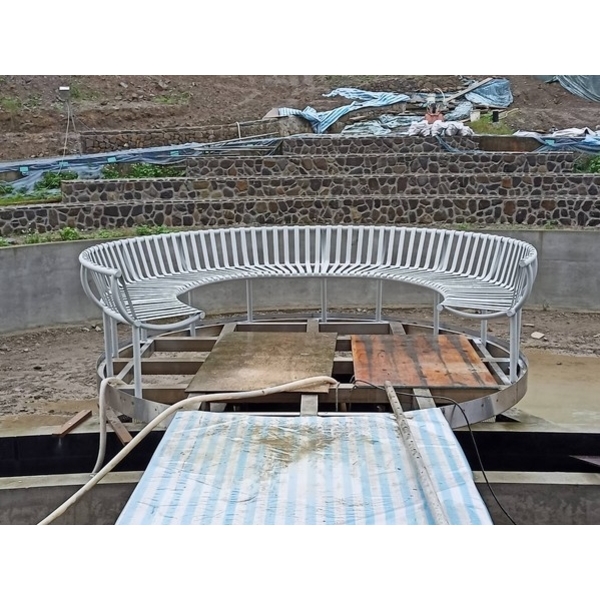 座椅-生態池景觀台座椅-捨得國際大樓新建工程