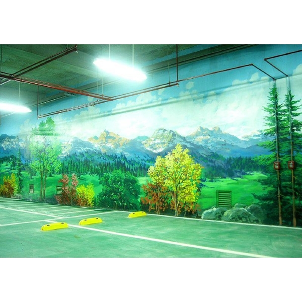 停車場牆壁彩繪